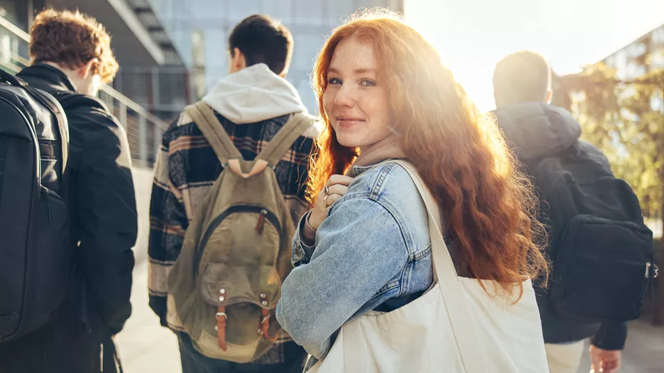 Group Of Teenagers Walking Together